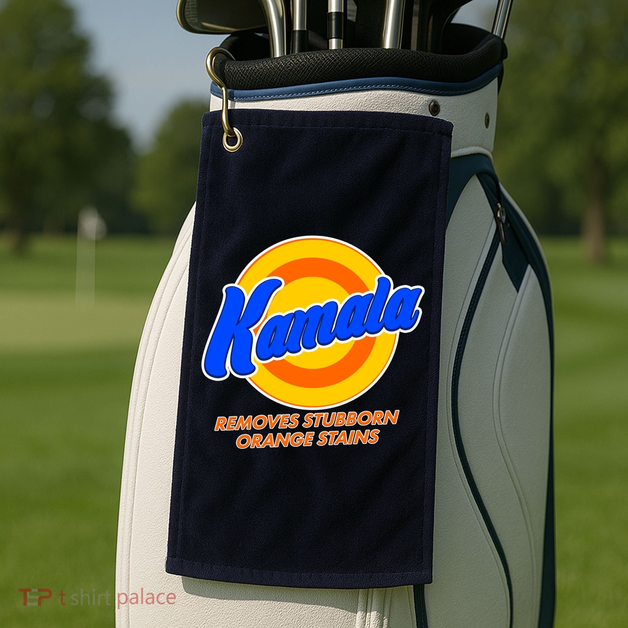Funny Kamala Removes Stubborn Orange Stains Golf Towel