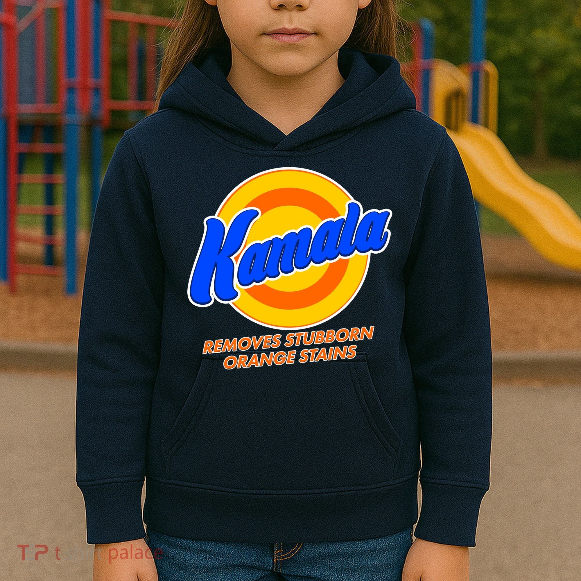Funny Kamala Removes Stubborn Orange Stains Kids Hoodie