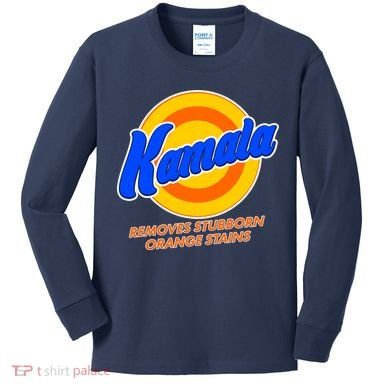 Funny Kamala Removes Stubborn Orange Stains Kids Long Sleeve Shirt