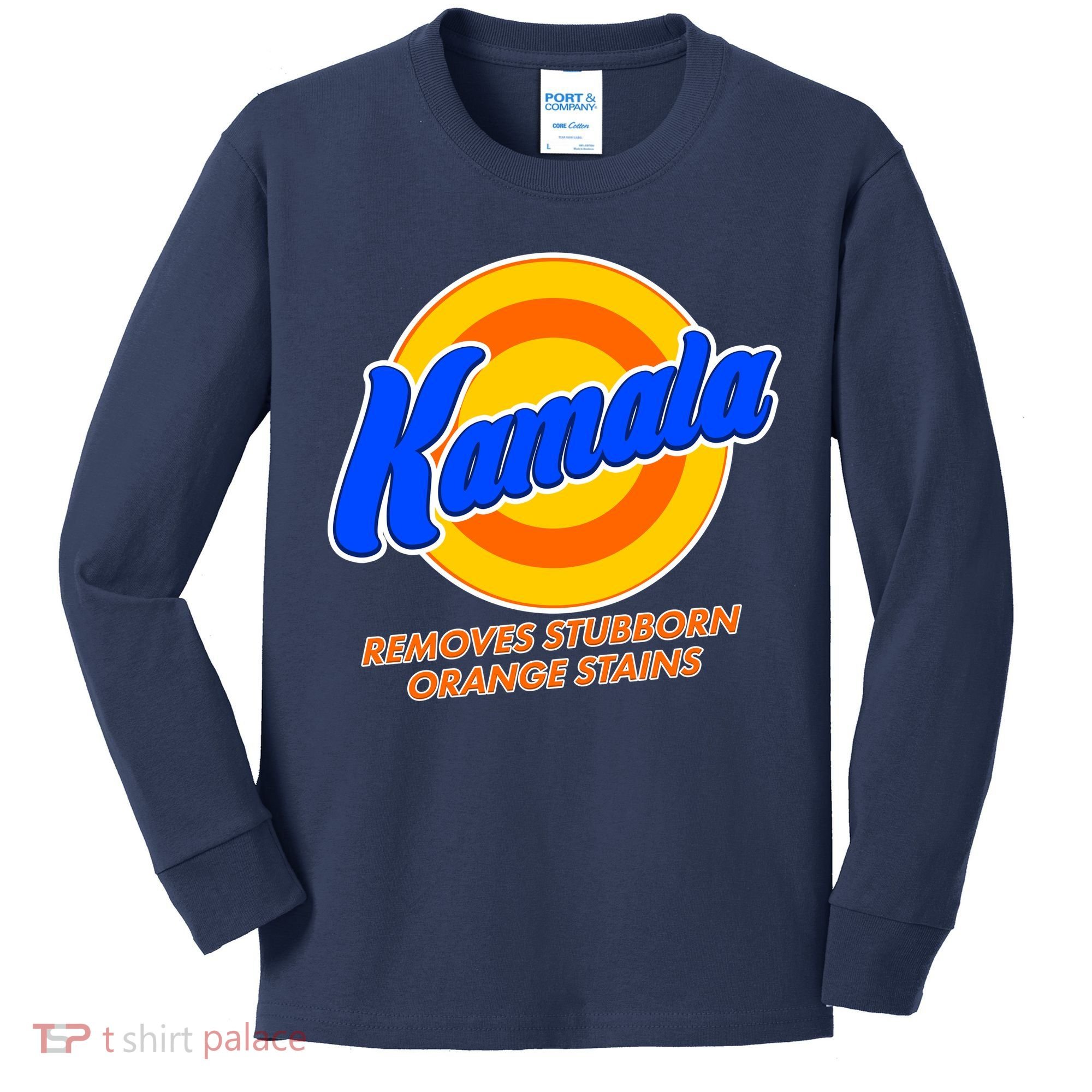 Funny Kamala Removes Stubborn Orange Stains Kids Long Sleeve Shirt