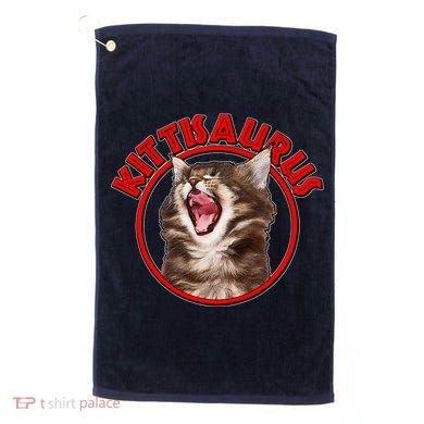 Funny Kittisaurus  Golf Towel
