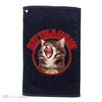 Funny Kittisaurus  Golf Towel thumb 0
