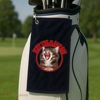 Funny Kittisaurus  Golf Towel thumb 2