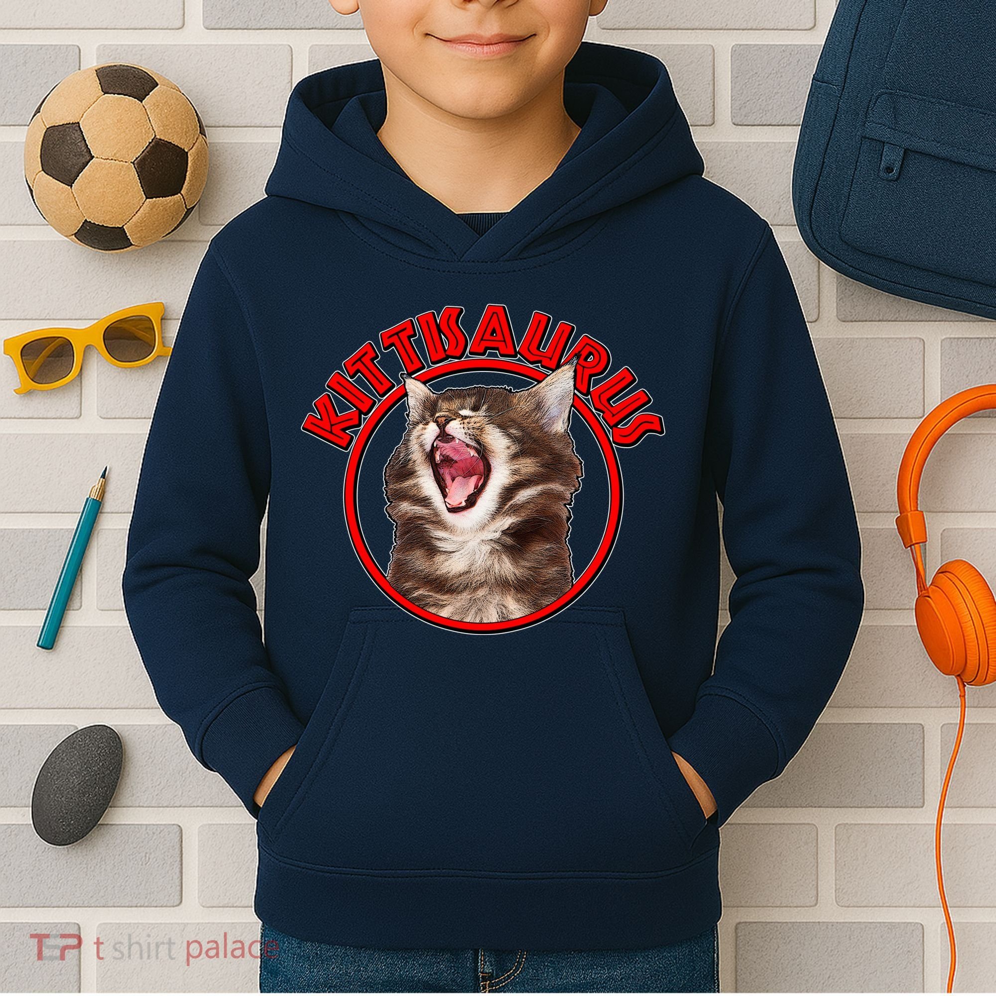 Funny Kittisaurus  Kids Hoodie