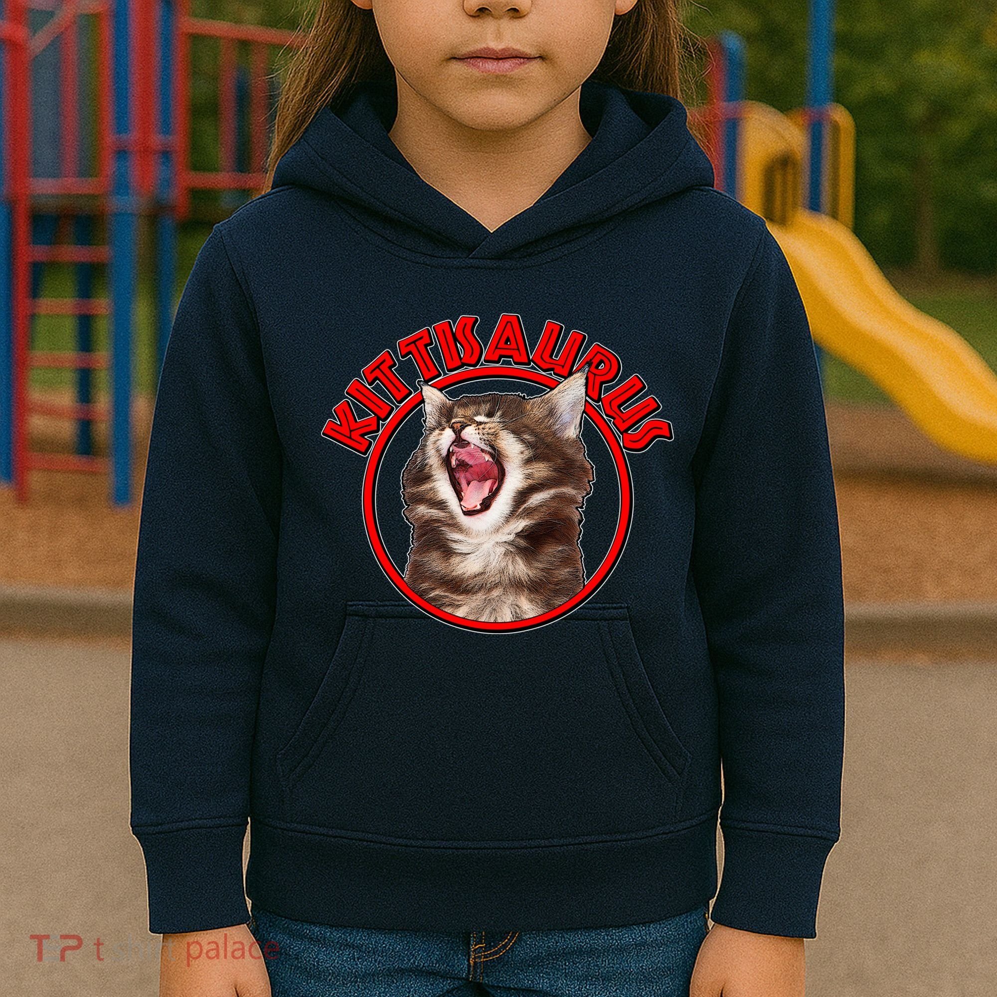 Funny Kittisaurus  Kids Hoodie