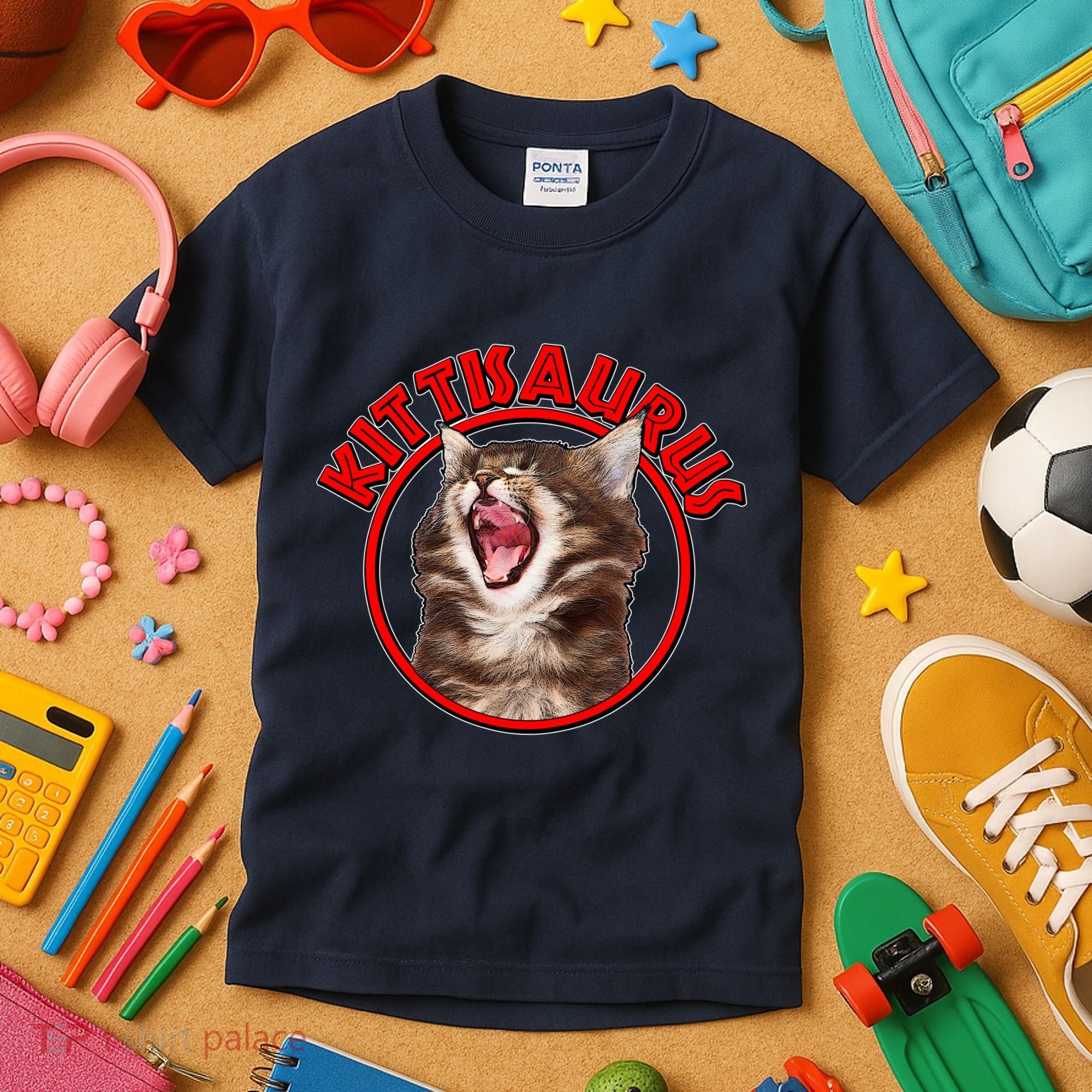 Funny Kittisaurus  Kids T-Shirt
