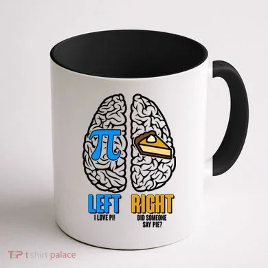 Funny Left Right Brain Pi Pie Coffee Mug back