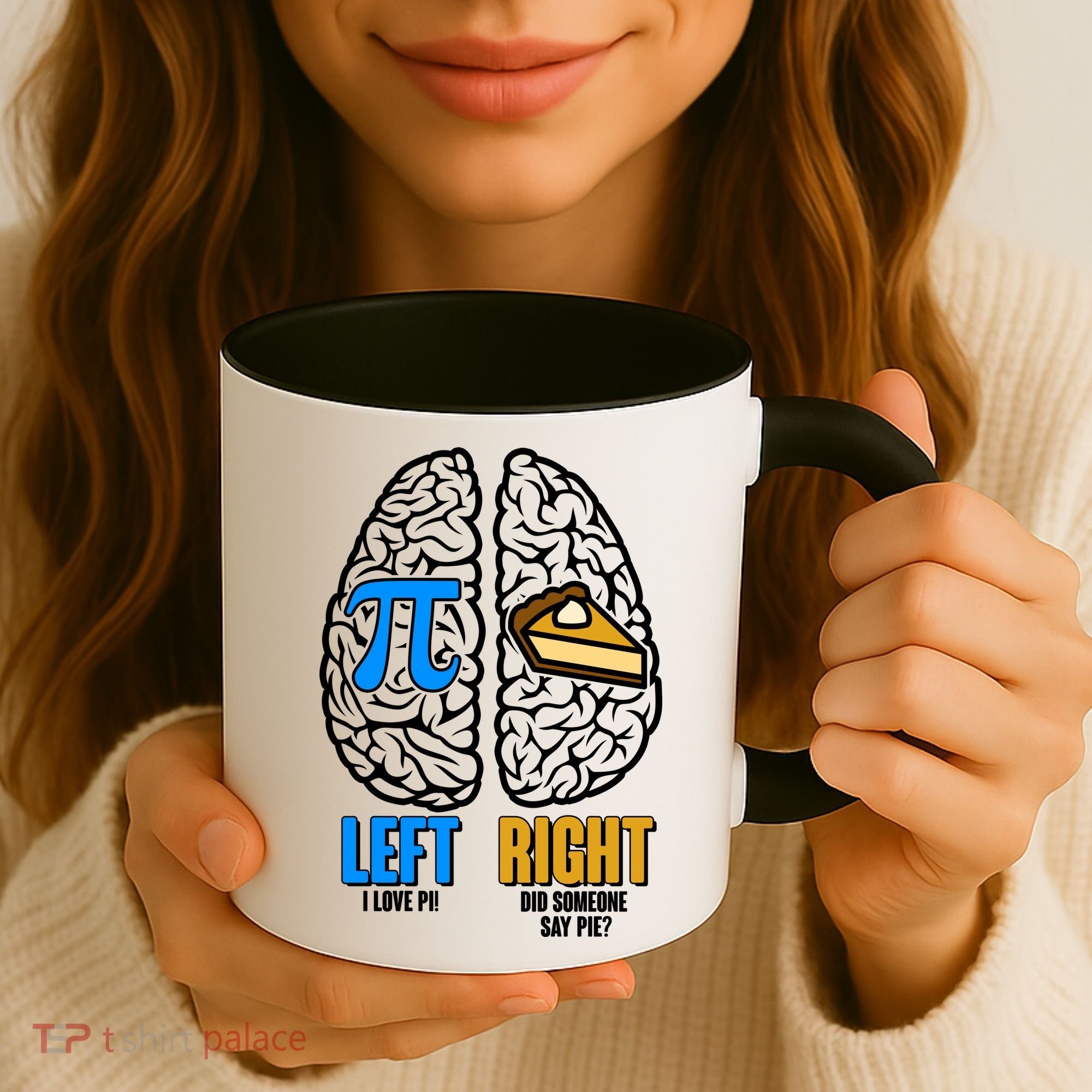 Funny Left Right Brain Pi Pie Coffee Mug