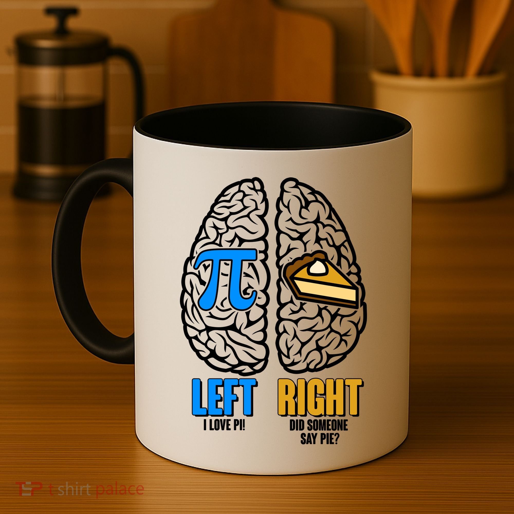Funny Left Right Brain Pi Pie Coffee Mug