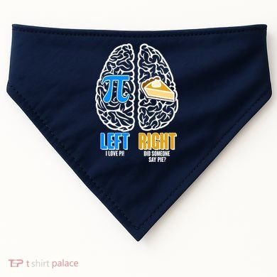 Funny Left Right Brain Pi Pie USA-Made Doggie Bandana