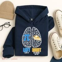 Funny Left Right Brain Pi Pie Hoodie thumb 4