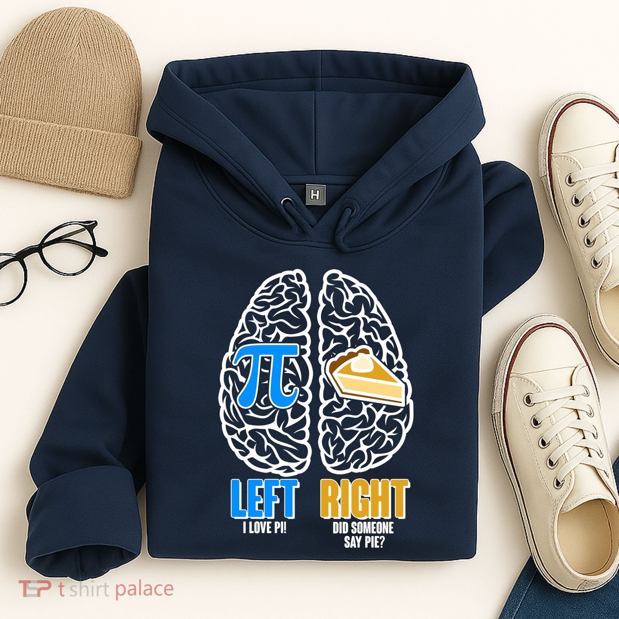 Funny Left Right Brain Pi Pie Hoodie