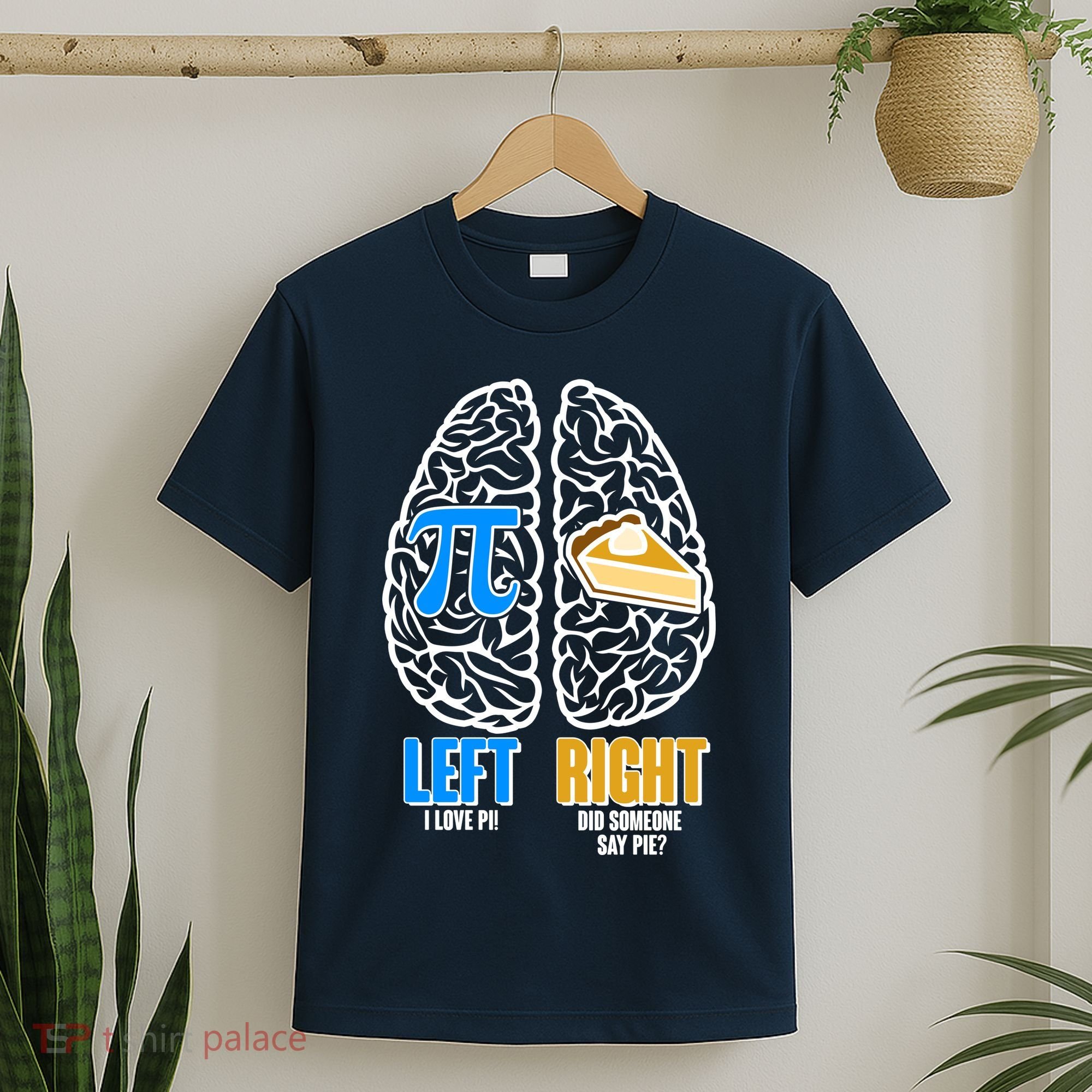 Funny Left Right Brain Pi Pie T-Shirt