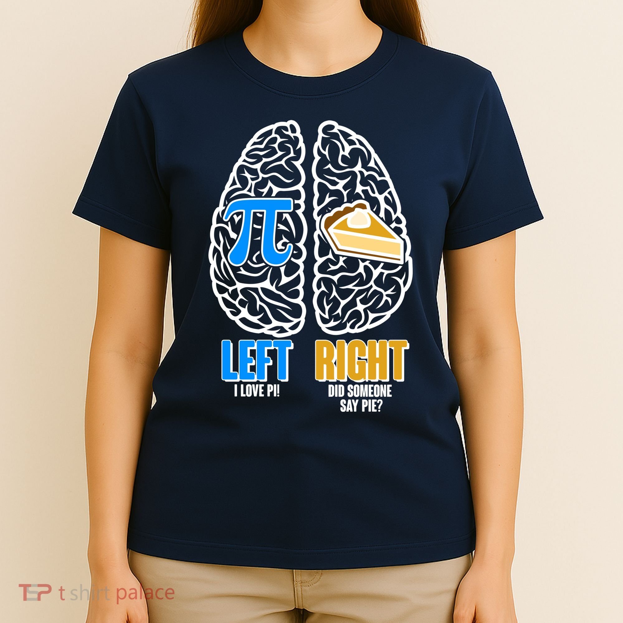 Funny Left Right Brain Pi Pie T-Shirt