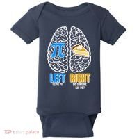 Funny Left Right Brain Pi Pie Baby Bodysuit thumb 0