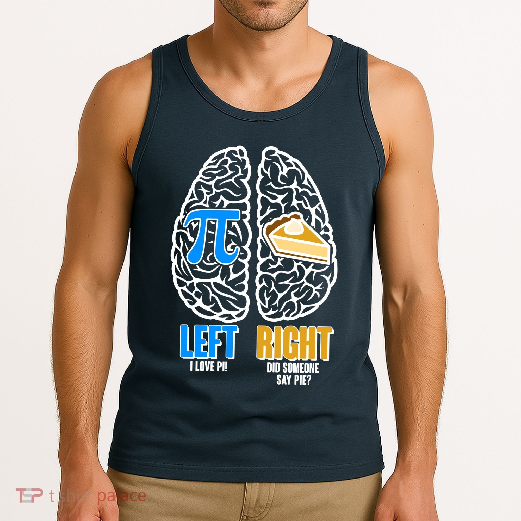 Funny Left Right Brain Pi Pie Tank Top