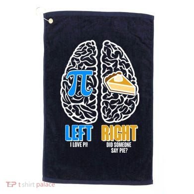 Funny Left Right Brain Pi Pie Golf Towel