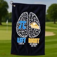 Funny Left Right Brain Pi Pie Golf Towel thumb 1