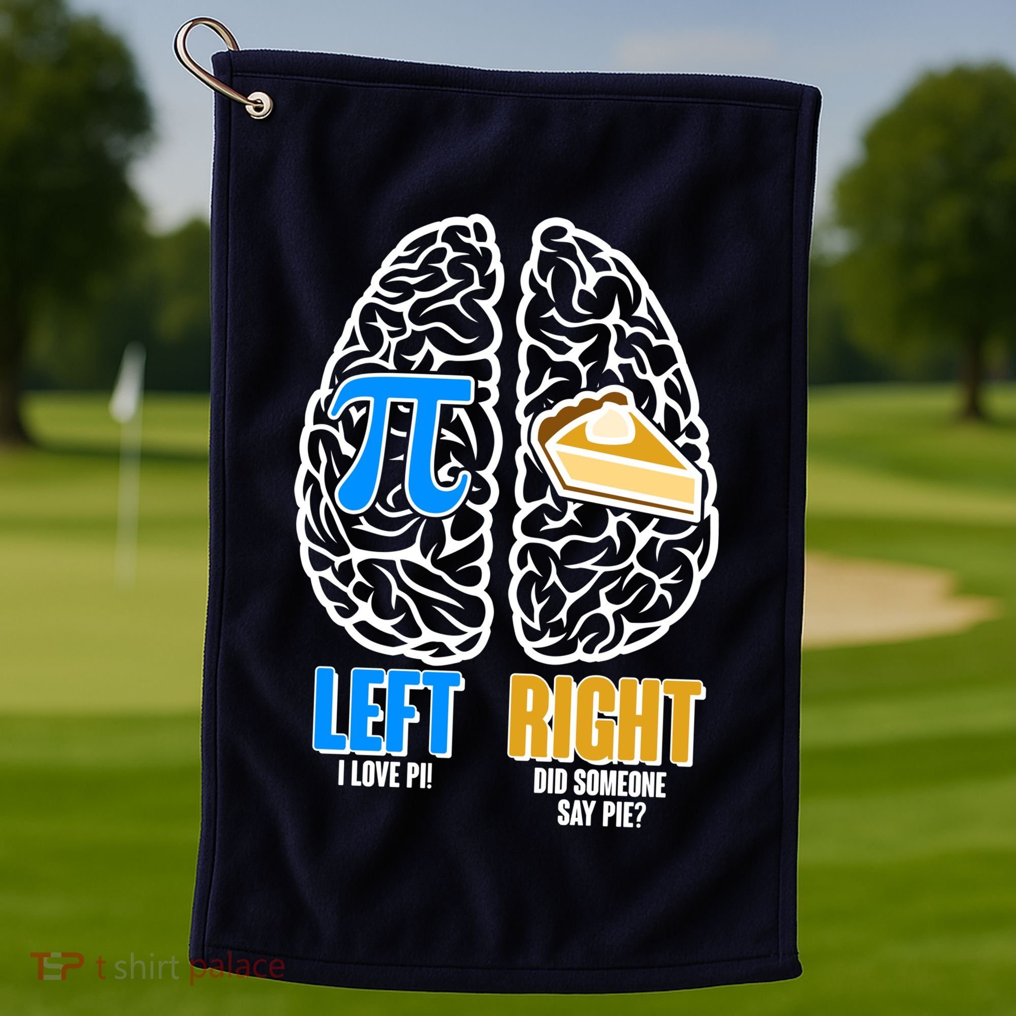Funny Left Right Brain Pi Pie Golf Towel
