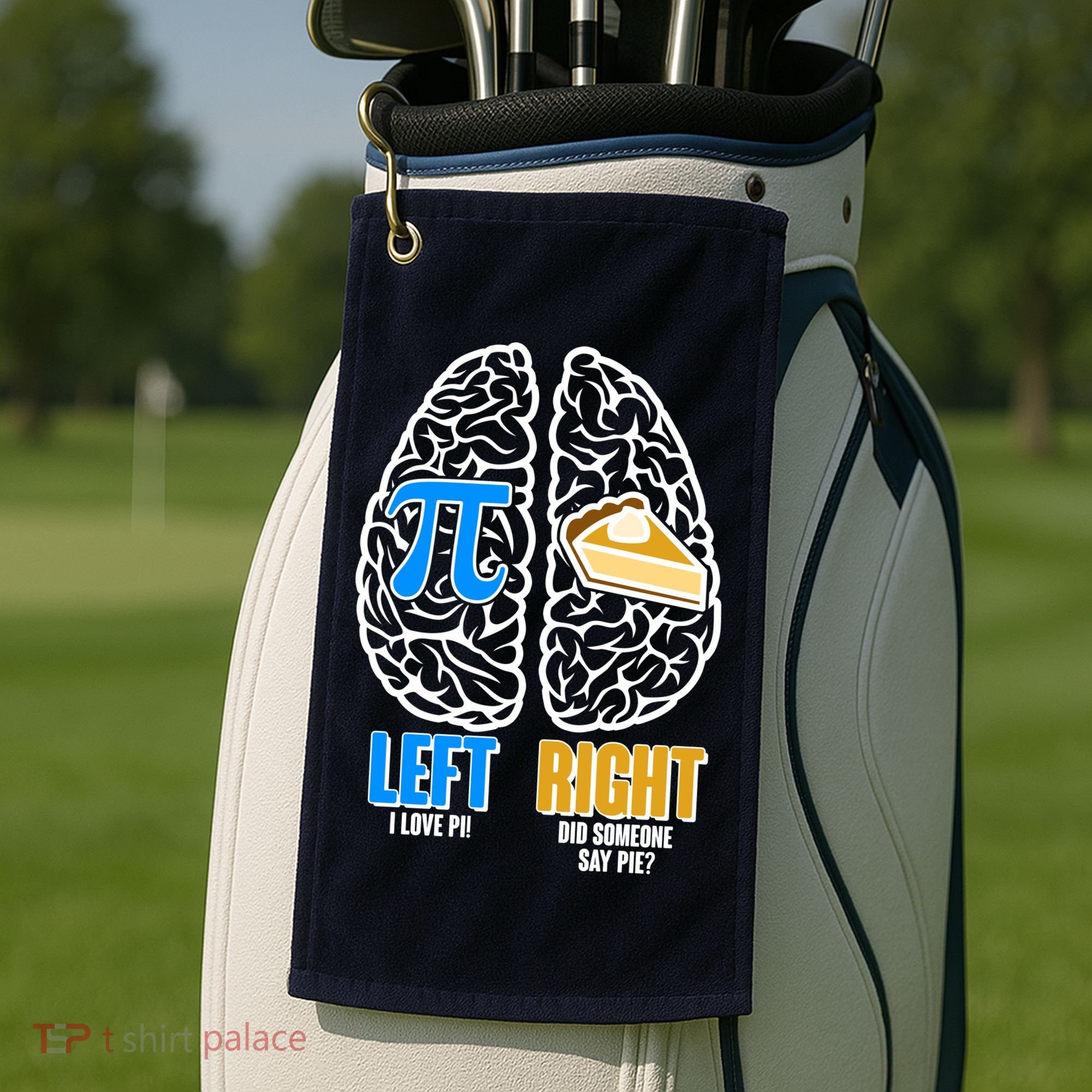 Funny Left Right Brain Pi Pie Golf Towel
