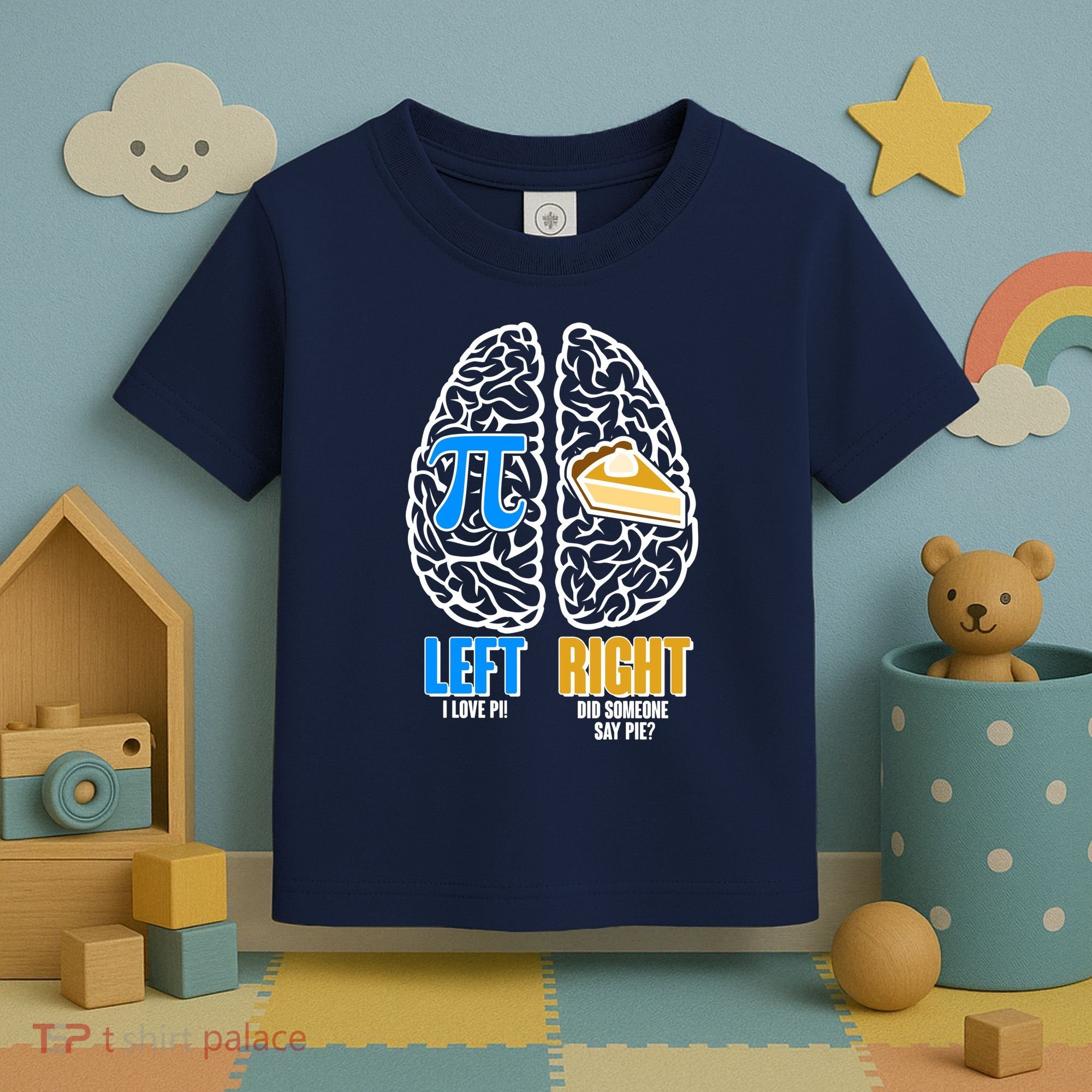 Funny Left Right Brain Pi Pie Toddler T-Shirt