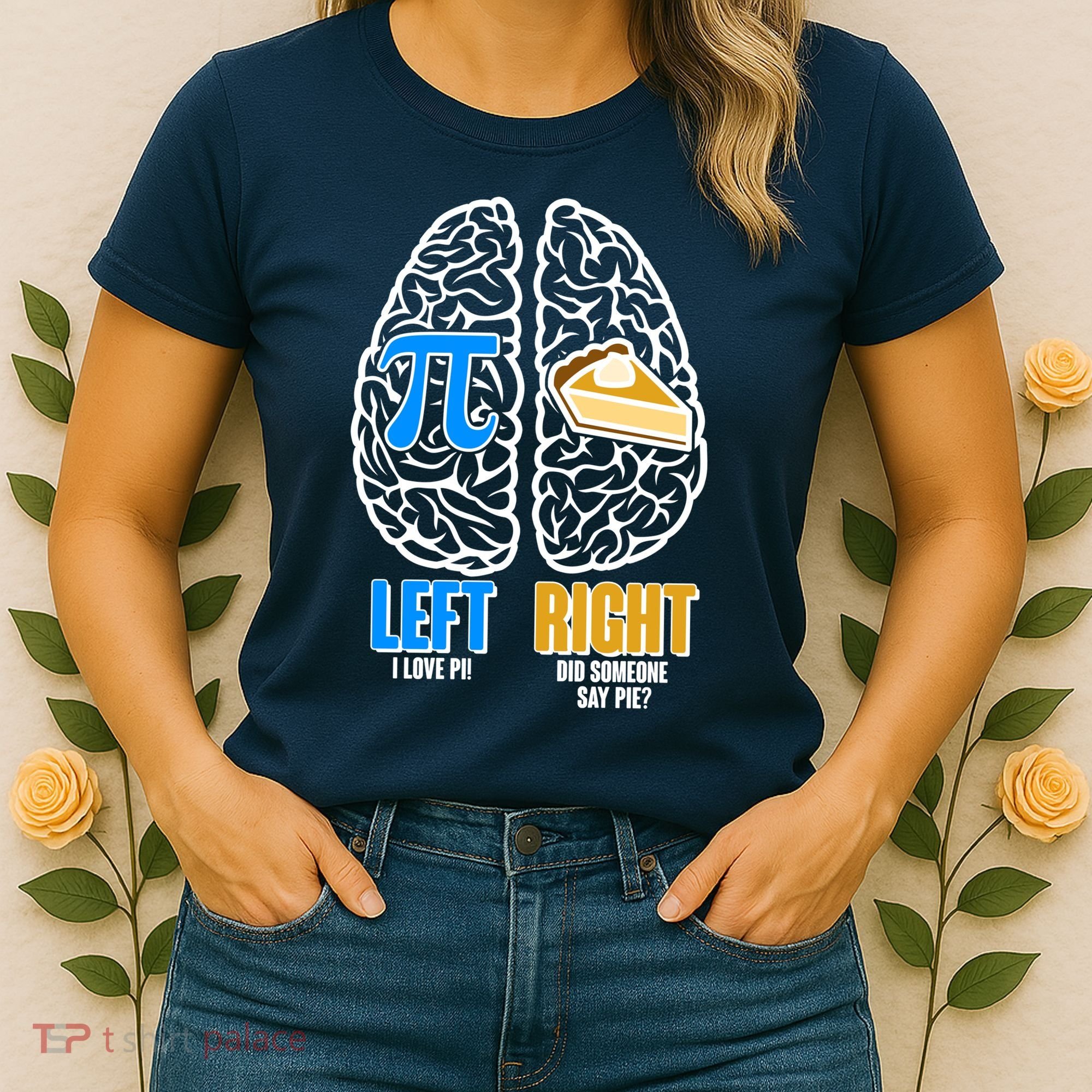 Funny Left Right Brain Pi Pie Women's T-Shirt