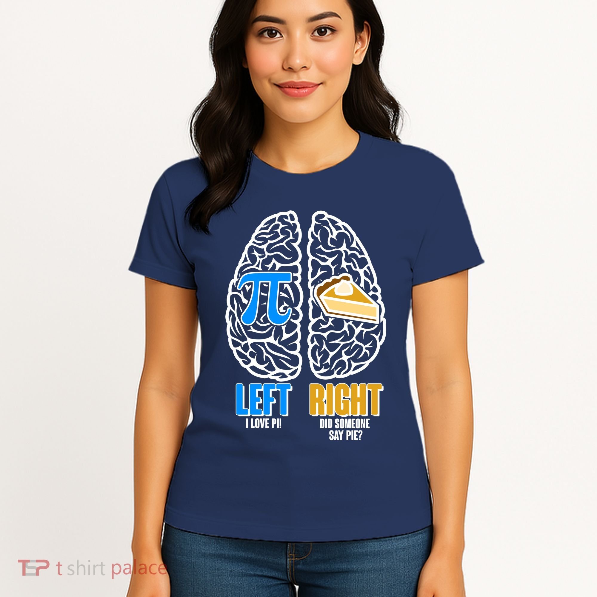 Funny Left Right Brain Pi Pie Women's T-Shirt
