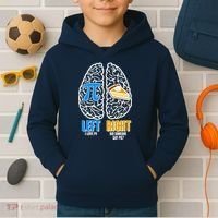 Funny Left Right Brain Pi Pie Kids Hoodie thumb 2