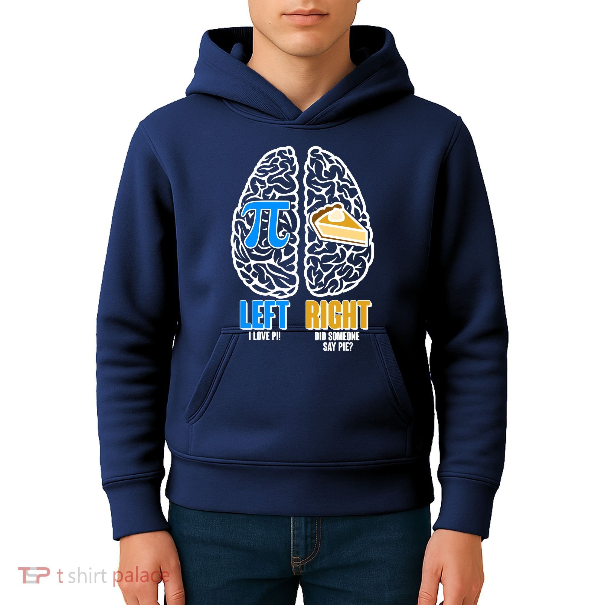 Funny Left Right Brain Pi Pie Kids Hoodie