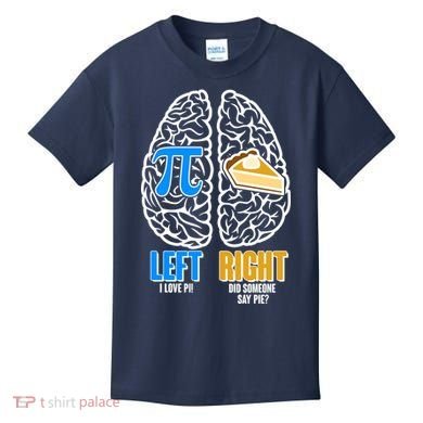 Funny Left Right Brain Pi Pie Kids T-Shirt