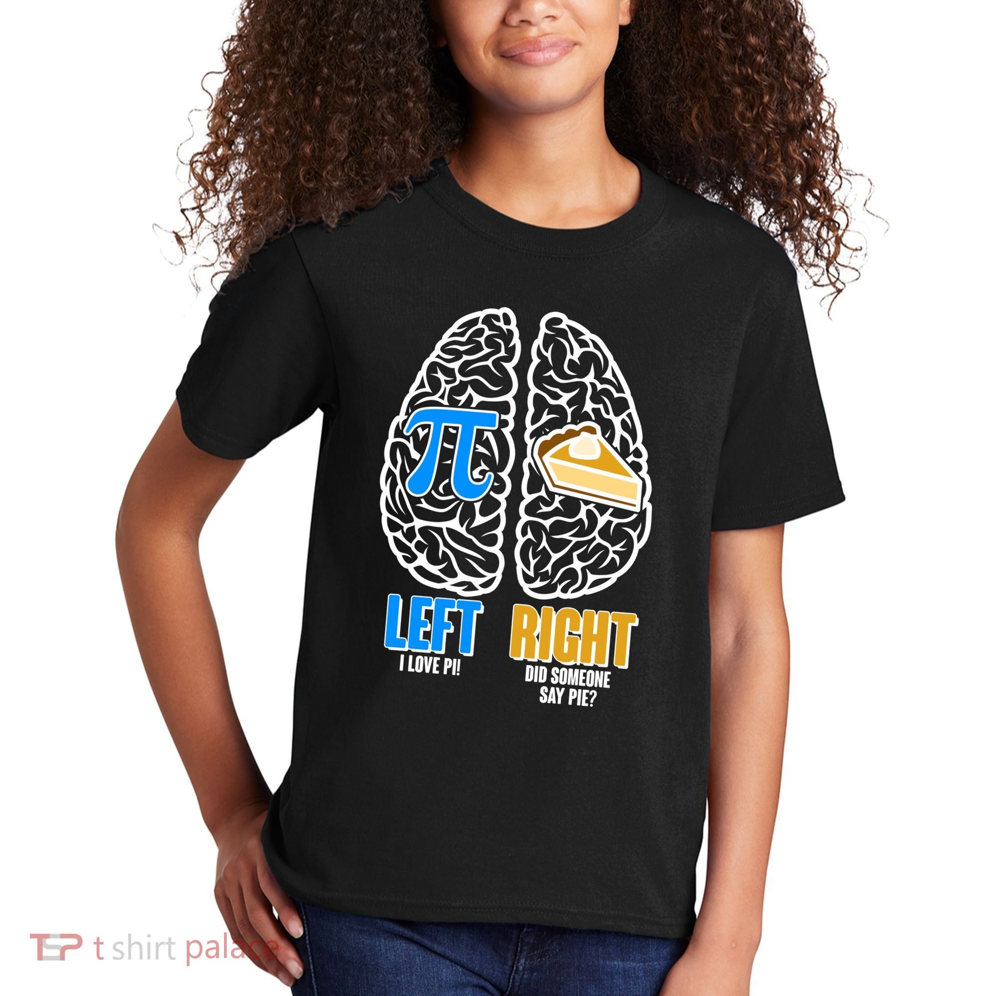 Funny Left Right Brain Pi Pie Kids T-Shirt