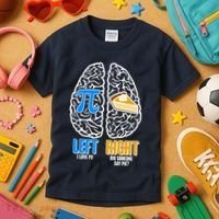 Funny Left Right Brain Pi Pie Kids T-Shirt thumb 3
