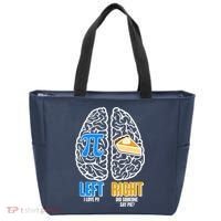 Funny Left Right Brain Pi Pie Tote Bag thumb 0