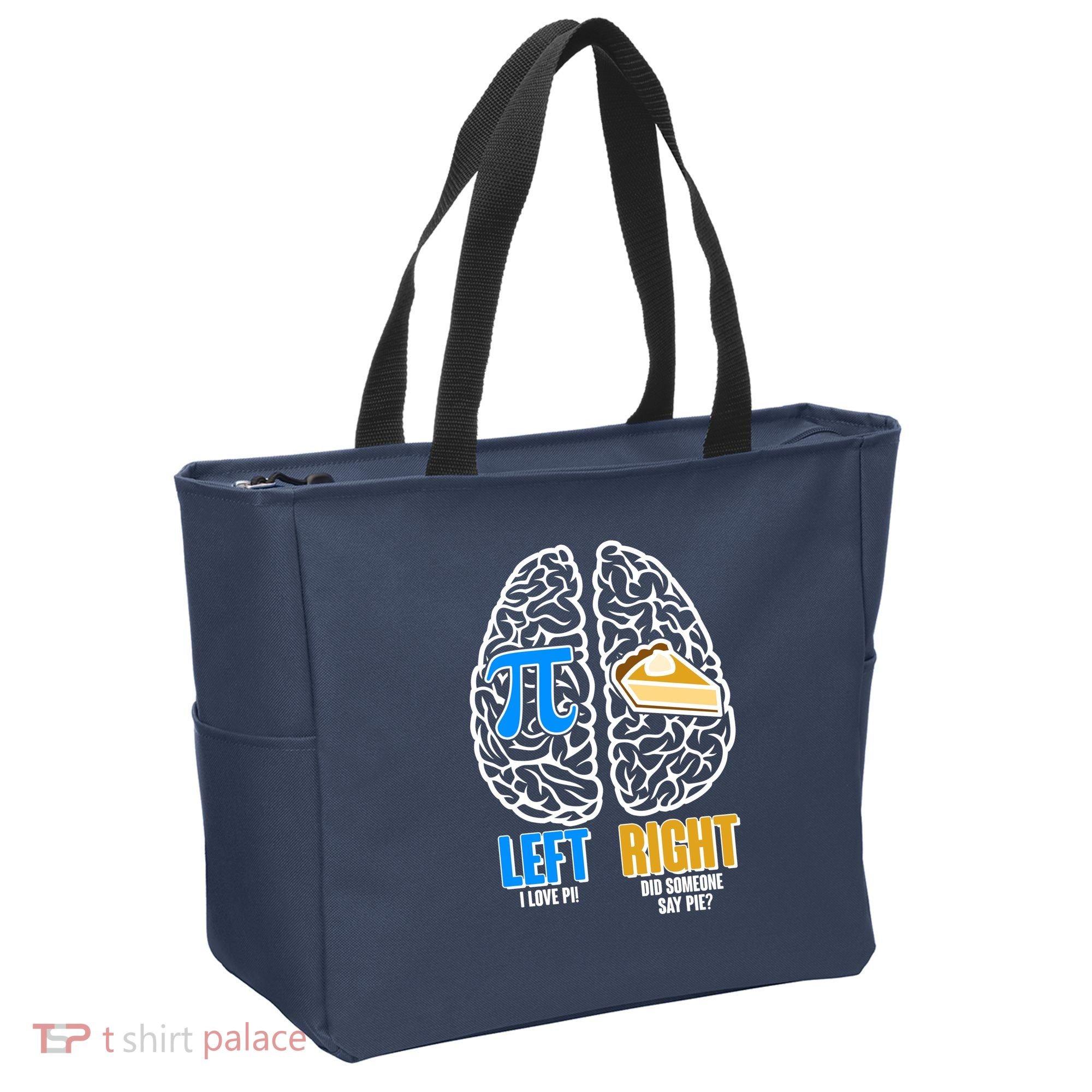 Funny Left Right Brain Pi Pie Tote Bag