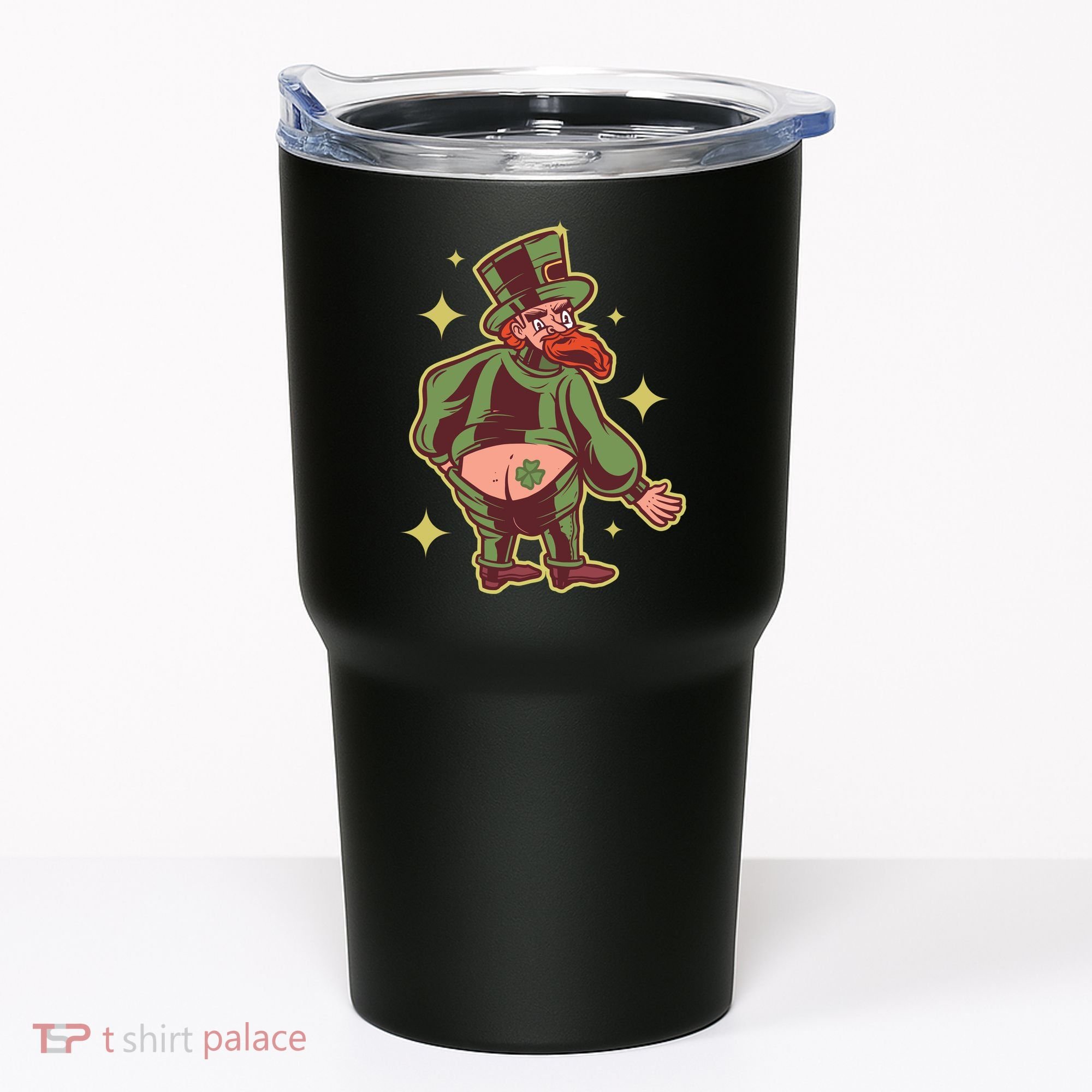 Funny Leprechaun Tattoo Tumbler
