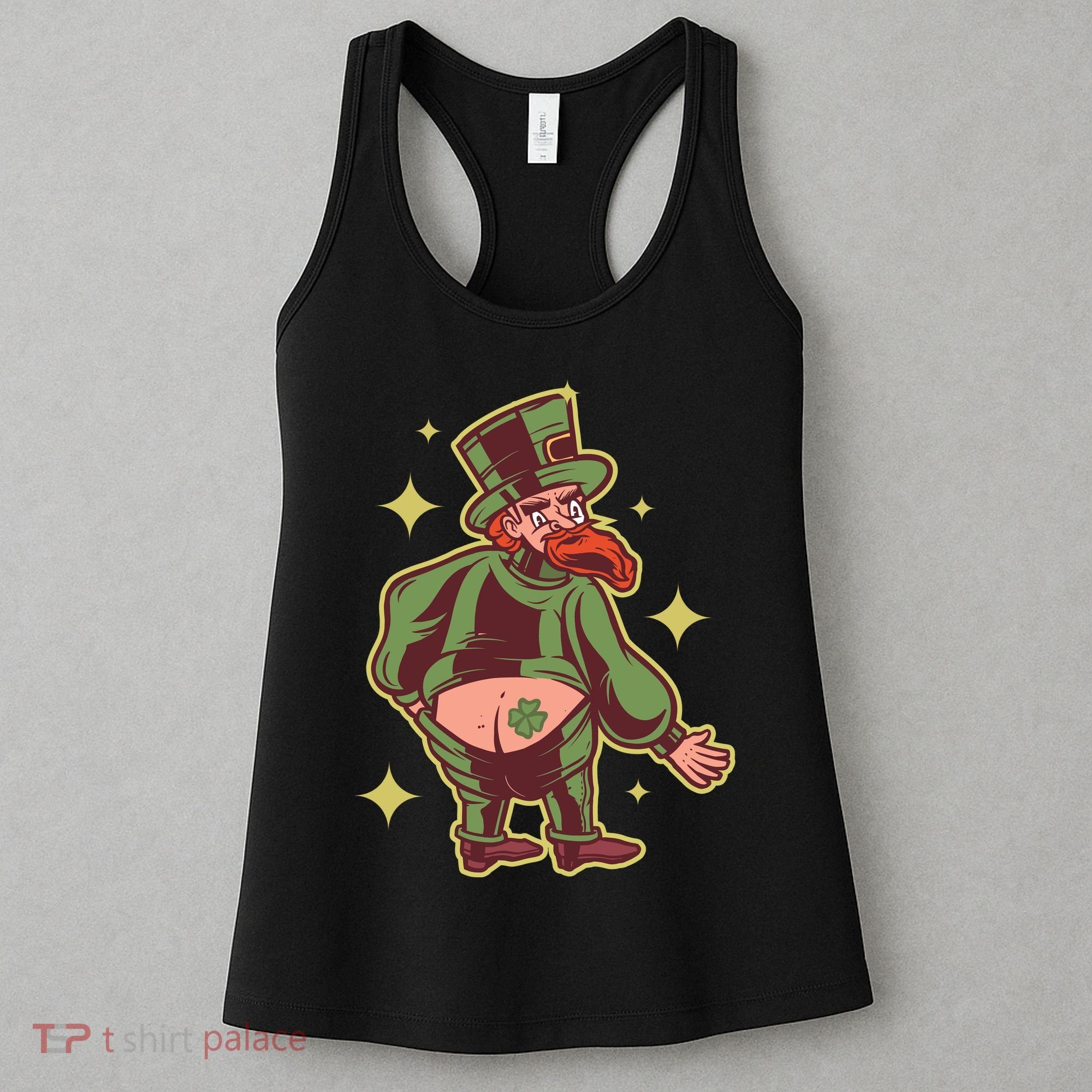 Funny Leprechaun Tattoo Women's Tank Top