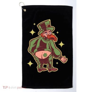 Funny Leprechaun Tattoo Golf Towel