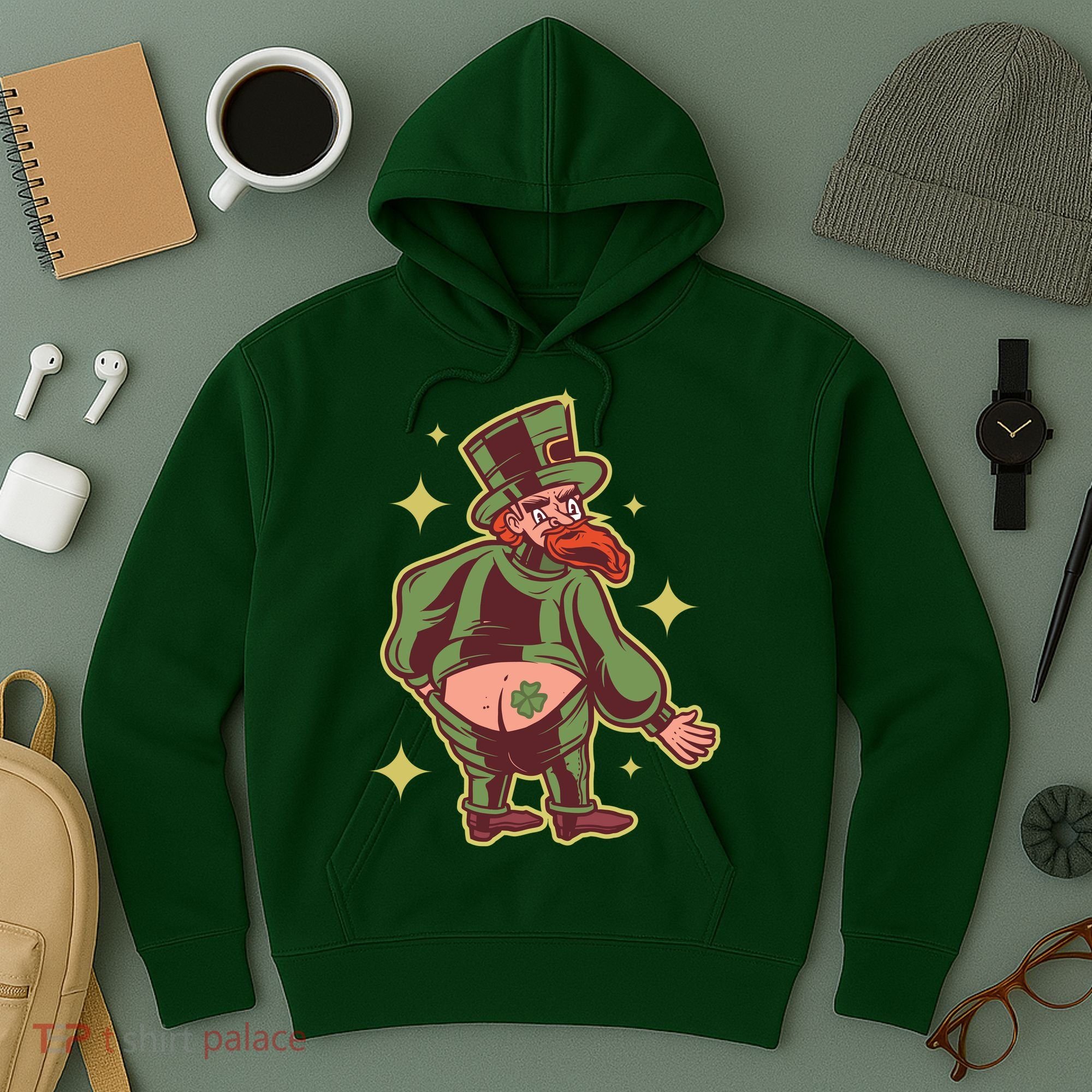 Funny Leprechaun Tattoo Hoodie