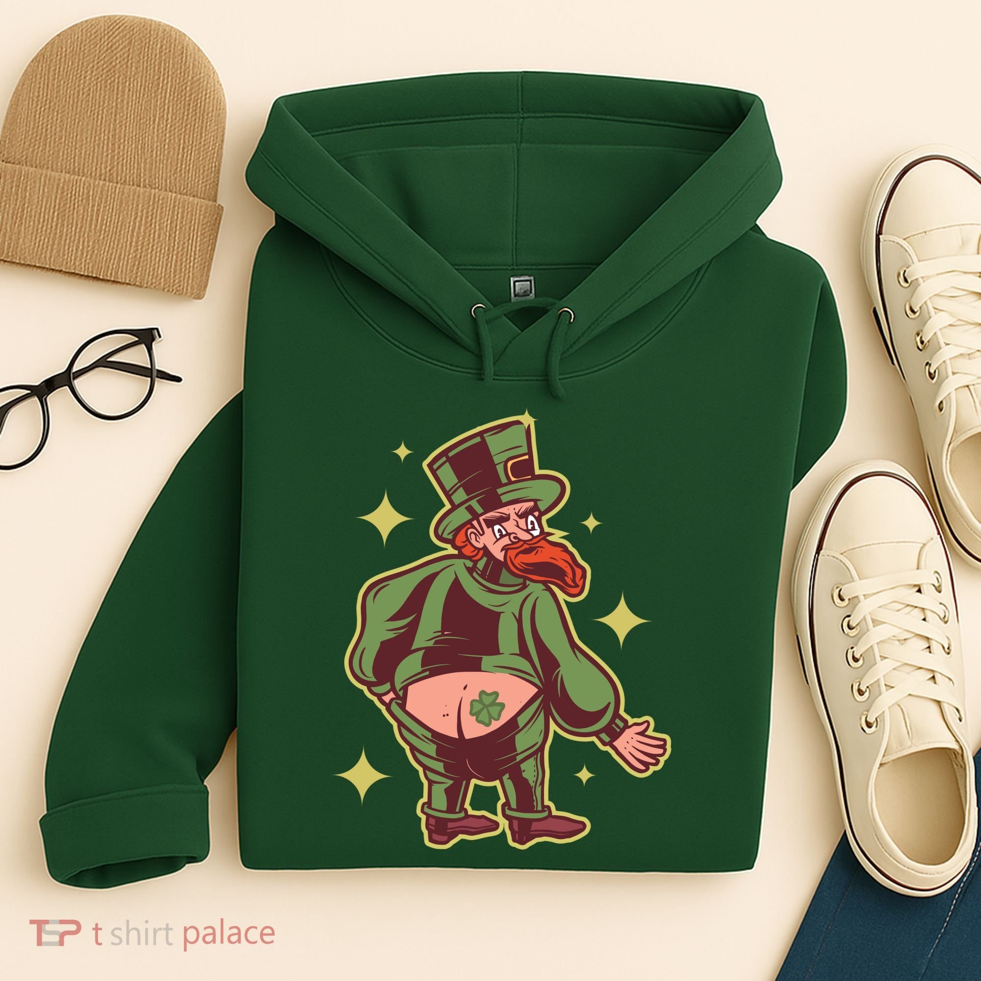 Funny Leprechaun Tattoo Hoodie