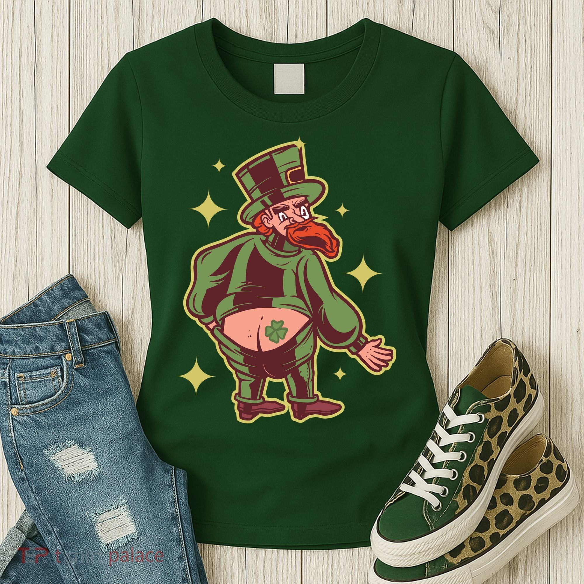 Funny Leprechaun Tattoo Women's T-Shirt