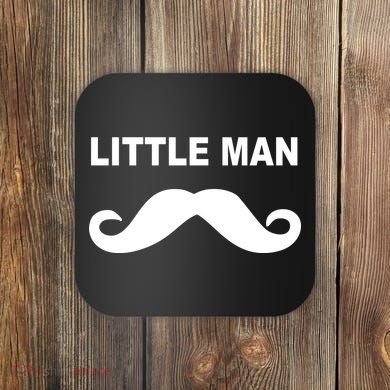 Funny Little Man Mustache Coaster