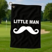 Funny Little Man Mustache Golf Towel thumb 1