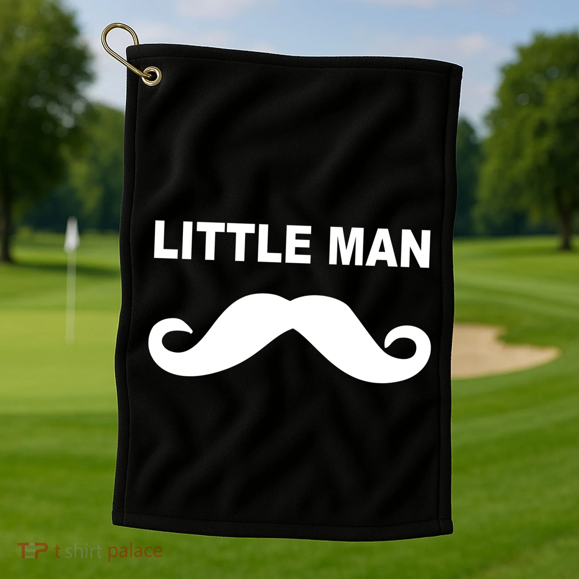 Funny Little Man Mustache Golf Towel