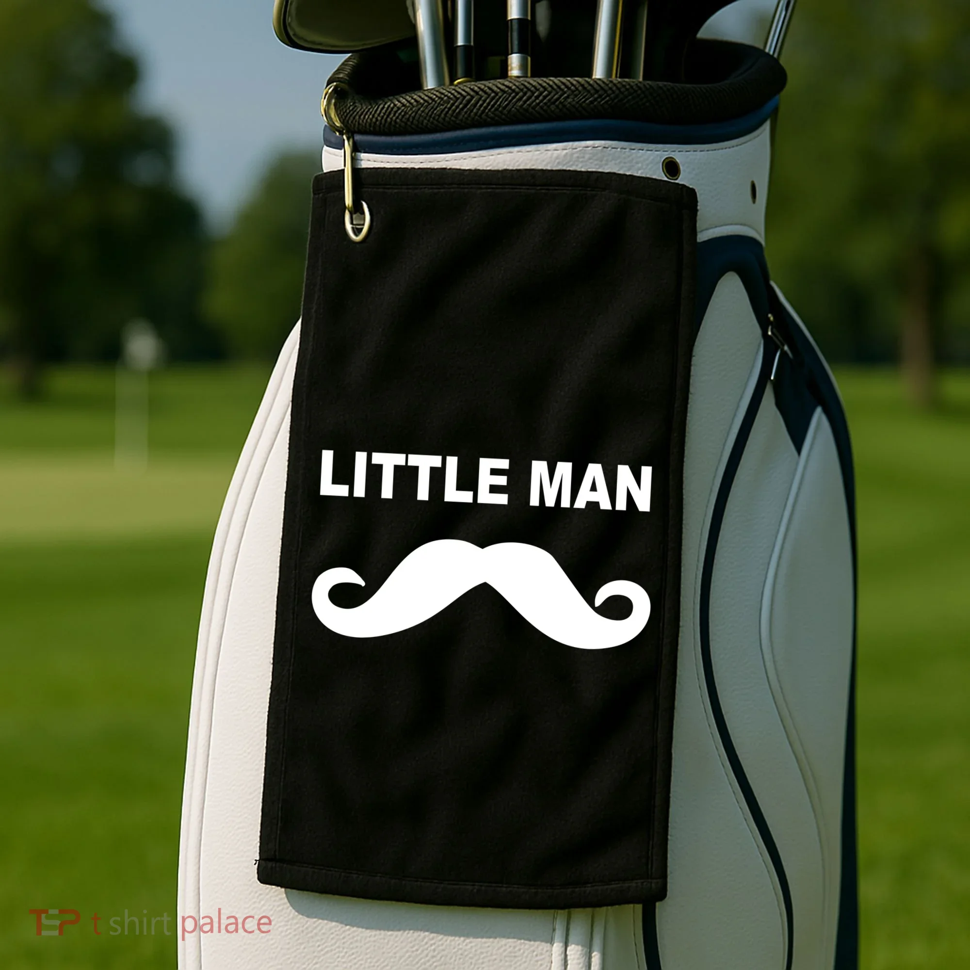 Funny Little Man Mustache Golf Towel