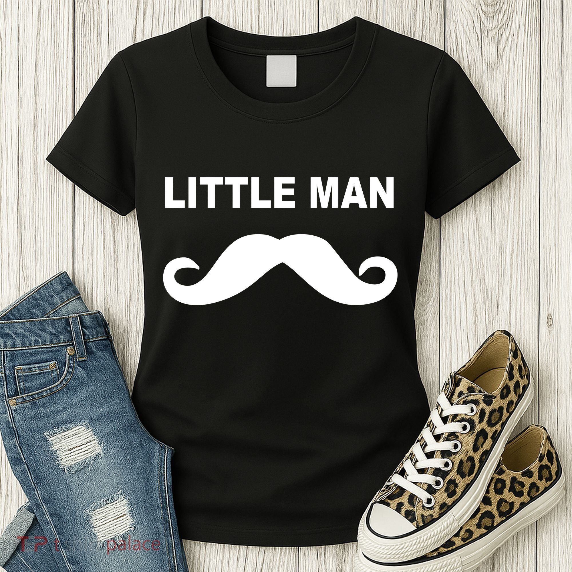 Funny Little Man Mustache Women's T-Shirt