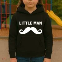 Funny Little Man Mustache Kids Hoodie thumb 3