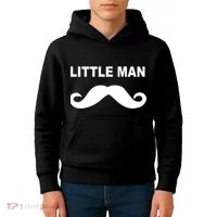Funny Little Man Mustache Kids Hoodie thumb 4