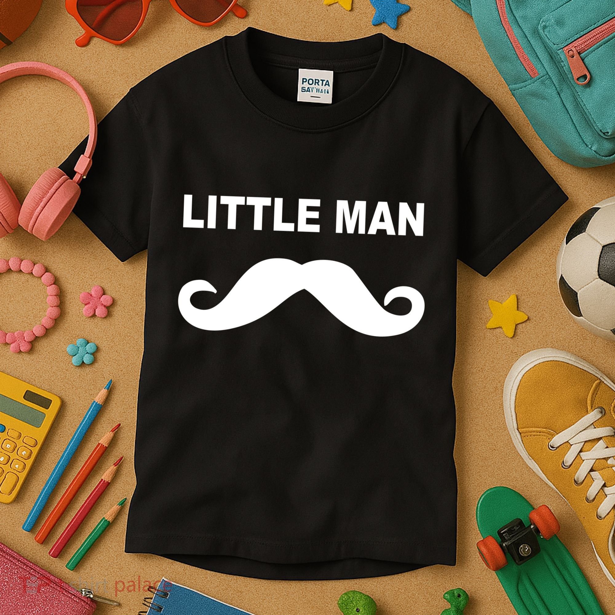 Funny Little Man Mustache Kids T-Shirt