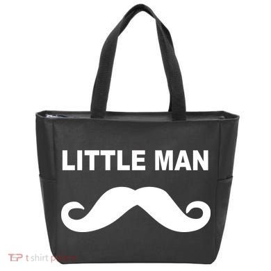 Funny Little Man Mustache Tote Bag