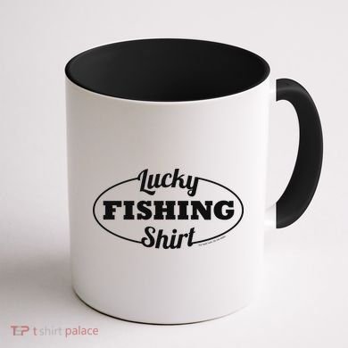 Funny Lucky Fishing Coffee Mug back